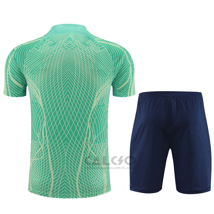 Tuta da Track Brasile Manica Corta 2022-2023 Verde - Pantaloncini